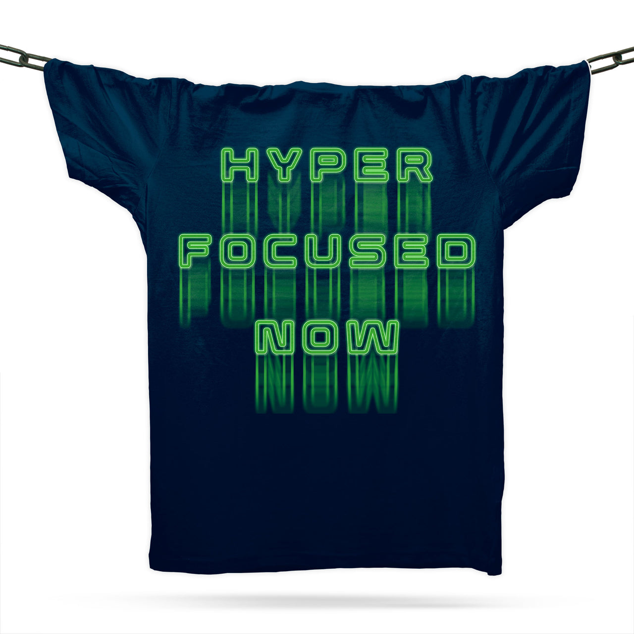 Neurodivergent ADHD Hyper Focus Now T-Shirt / Navy / Organic Cotton