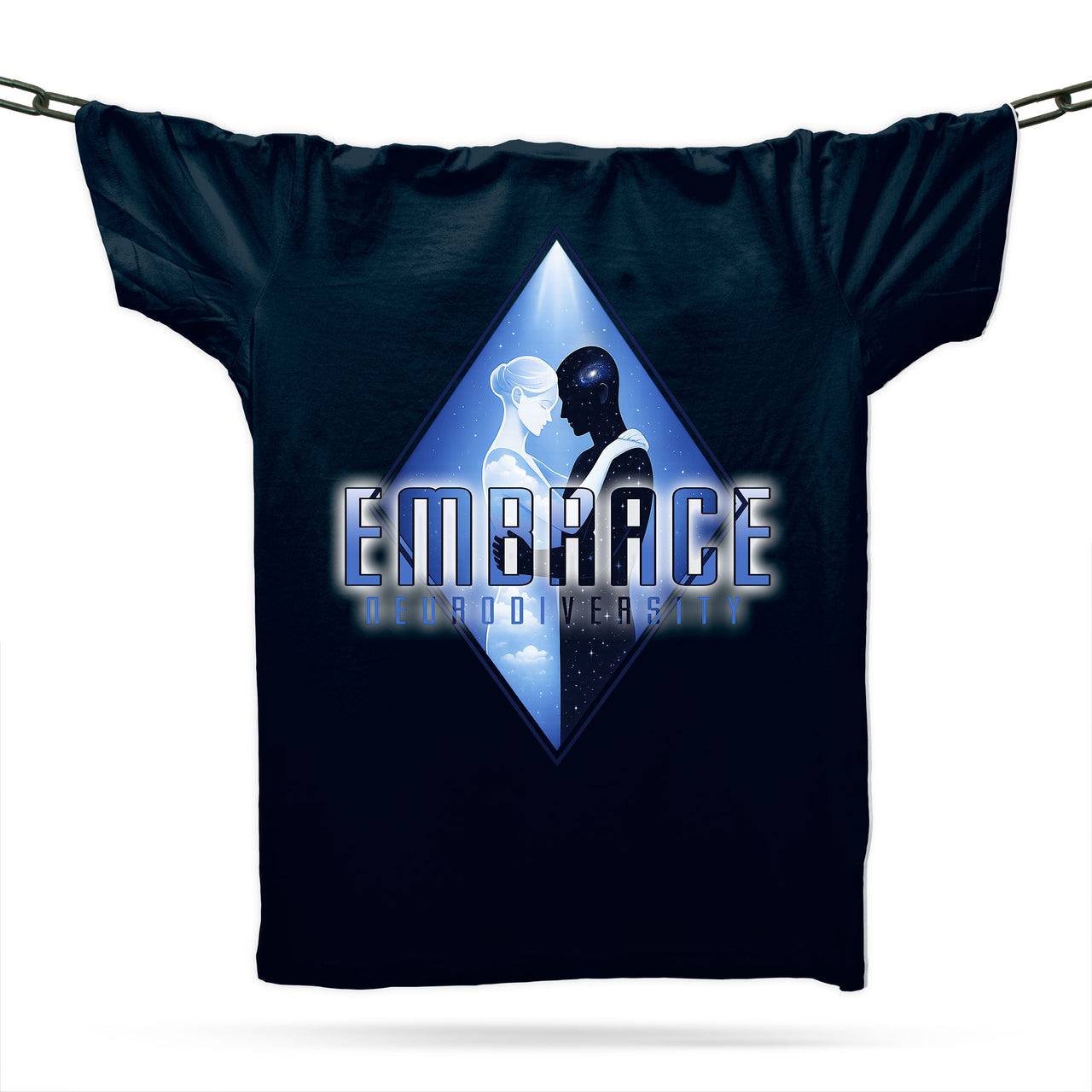 Neurodivergent Embrace Neuro Diversity T-Shirt / Navy / Organic Cotton