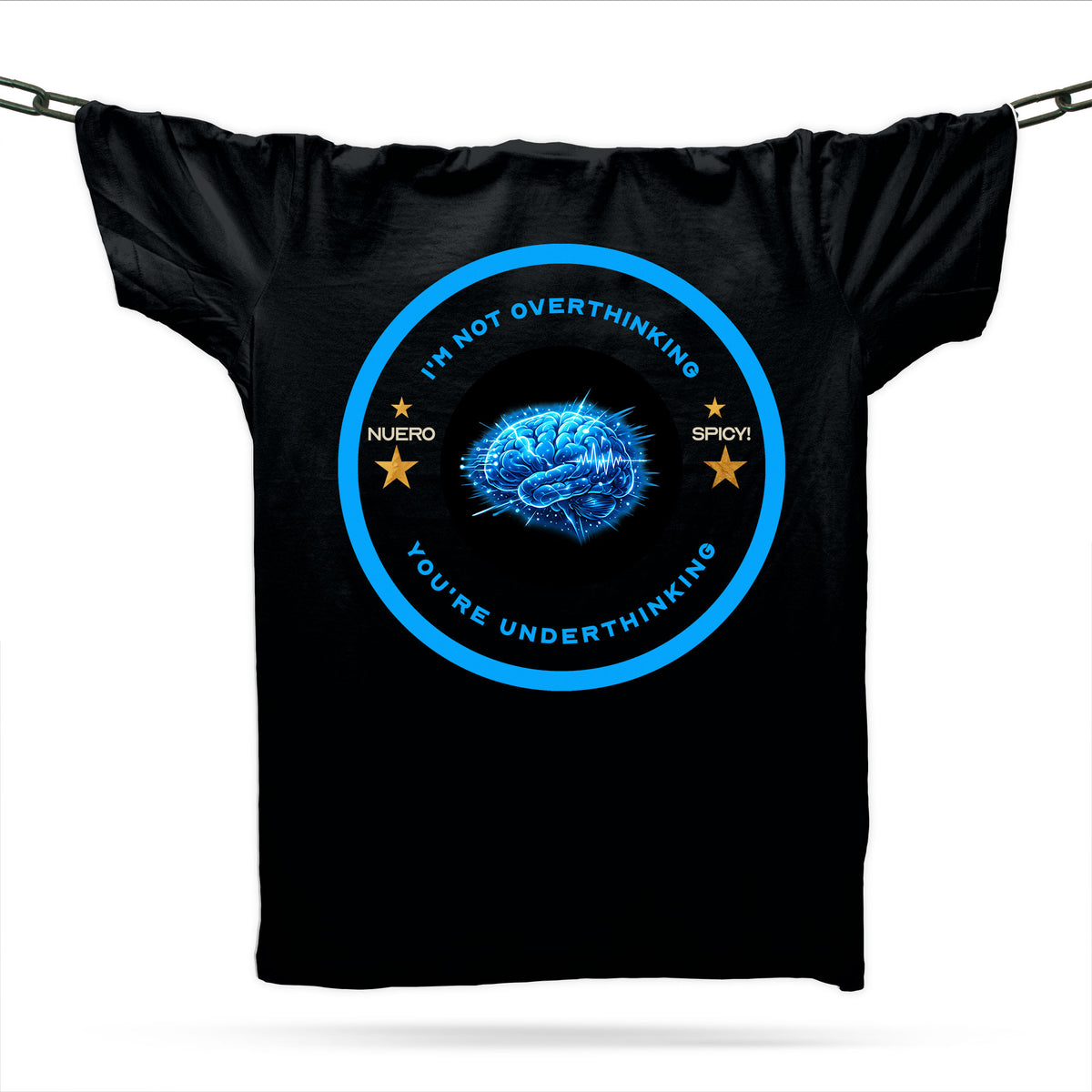 Neurodivergent Underthinking T-Shirt / Black / Organic Cotton