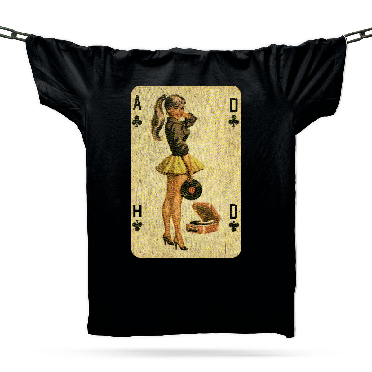 Neurodivergent ADHD Pinup Girl T-Shirt / Black / Organic Cotton