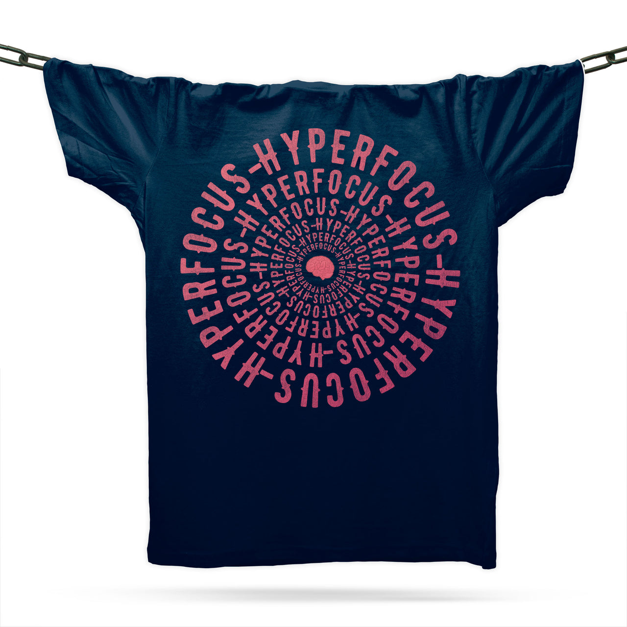 Neurodivergent ADHD Spiral Hyper Focus T-Shirt / Navy / Organic Cotton